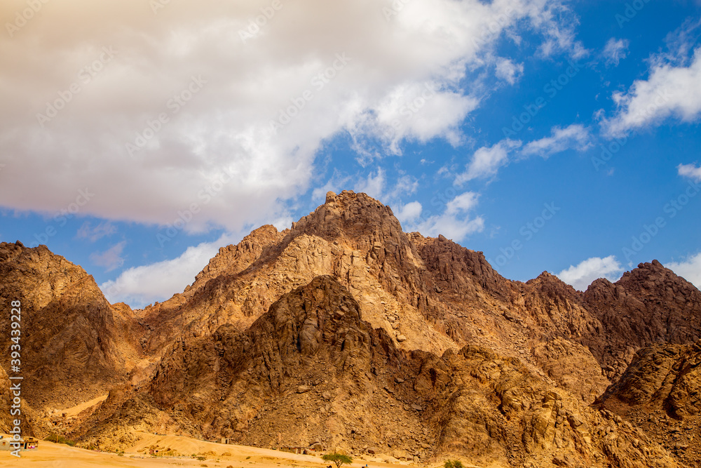 desert of egypt. Beautiful landscape on the mountains against the blue sky desert of egypt. Beautiful landscape on the mountains against the blue sky