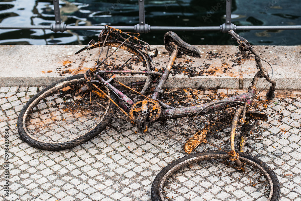 An old sunken Bicycle that was pulled out of the water