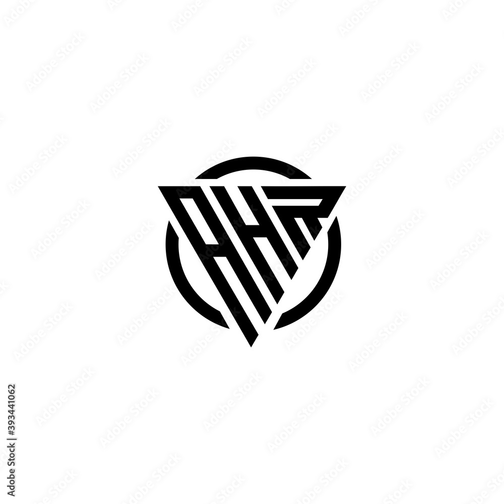 Initial letter AHR triangle monogram simple modern clean vector logo Initial letter AHR triangle monogram simple modern clean vector logo