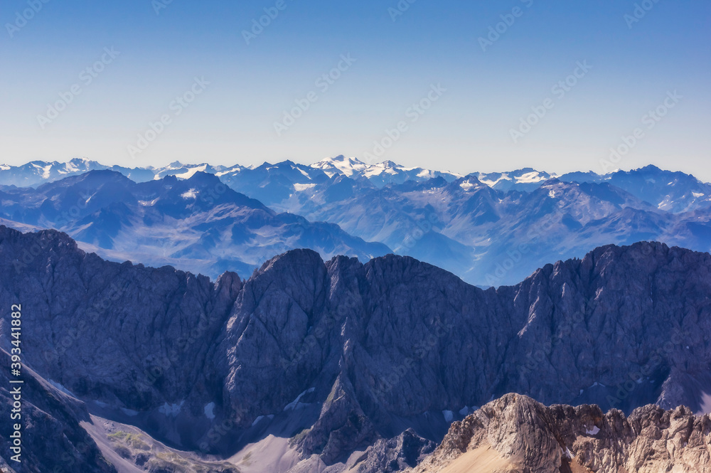 Austria, Tyrol, Scenic view of peaks in Wetterstein Mountains Austria, Tyrol, Scenic view of peaks in Wetterstein Mountains