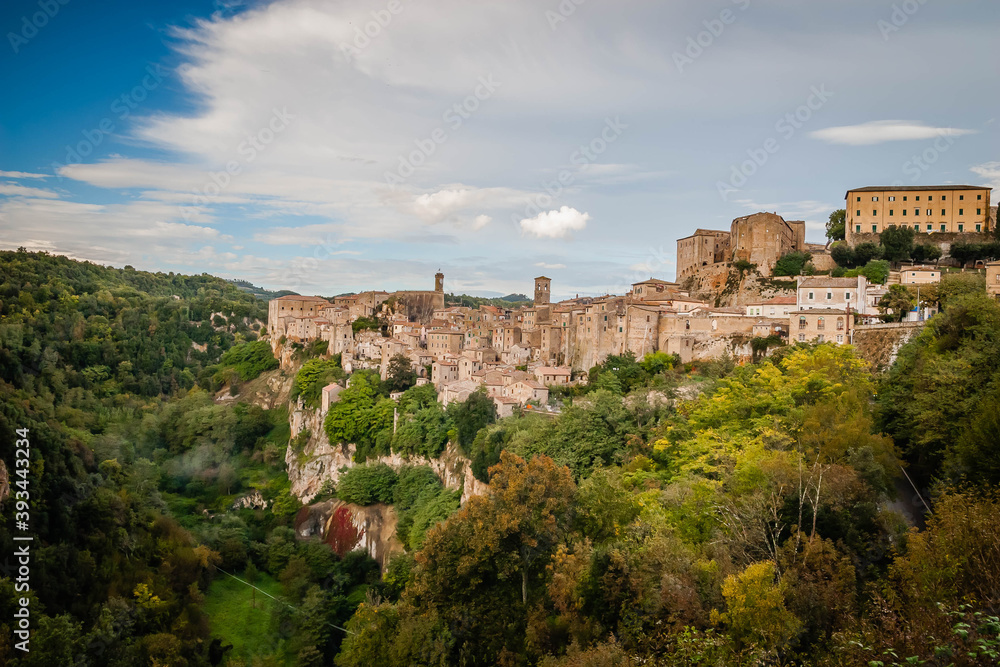 The ancient village of Pitigliano in Tuscany, Italy