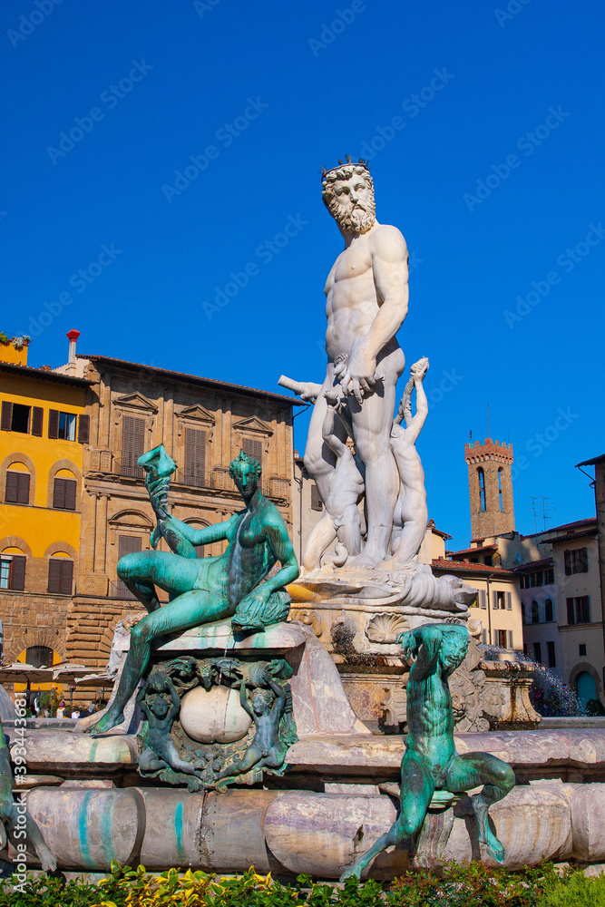 Statue of Triton in Piazza della Signoria in Florence, Italy
