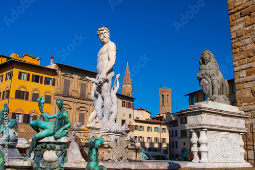 Statue of Triton in Piazza della Signoria in Florence, Italy