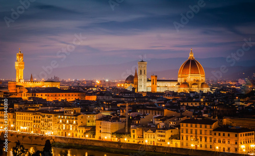 Evening view over Florence in Tuscany, Italy © hardyuno