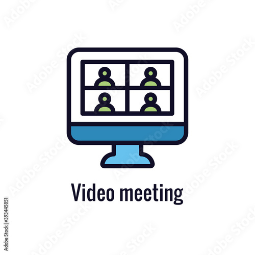 Remote work icon showing work from home concept photo