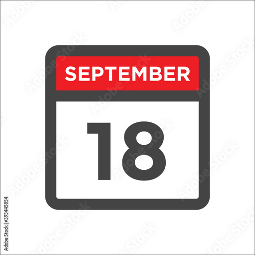 September 18 calendar icon with day and month