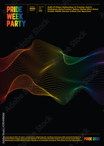 Wave Lines Pride Week Poster and Flyer