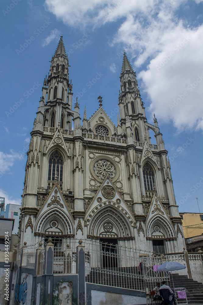 Details of a neo-Gothic church in the west of Caracas in Venezuela