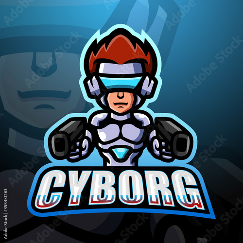 Cyborg mascot esport logo design