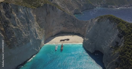 Aerial form shipwreck in Zakynthos