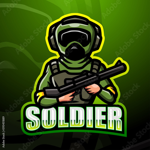 Soldier mascot esport logo design