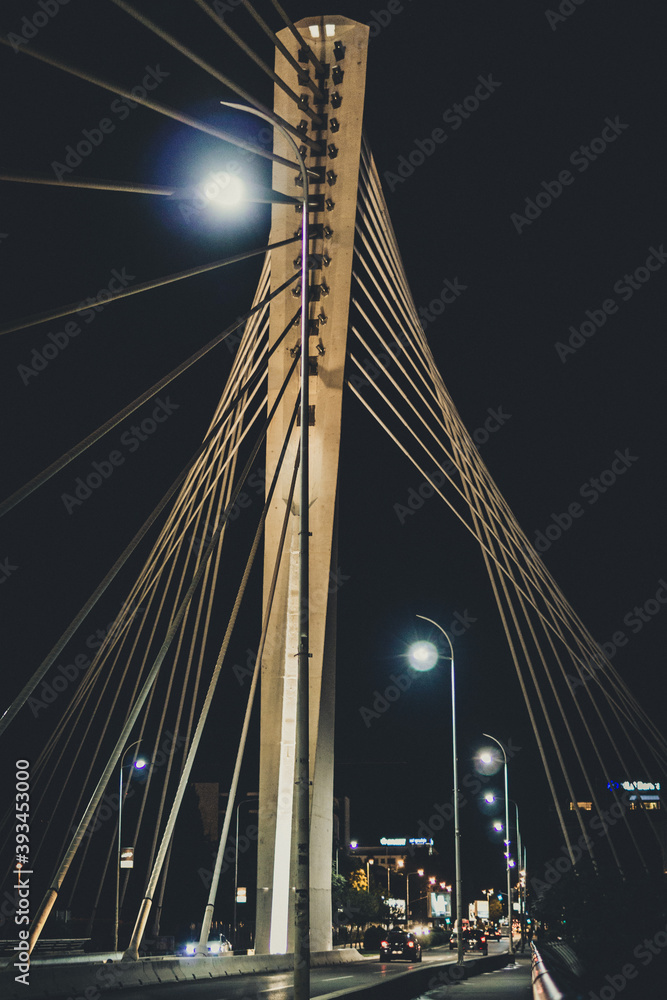 Obraz premium suspension bridge at night