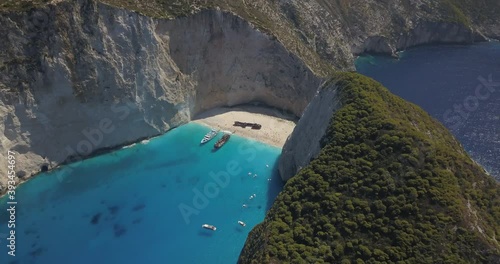 Aerial from greek shipwreck in zakynthos