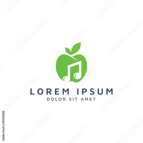 apple and music negative space logo design
