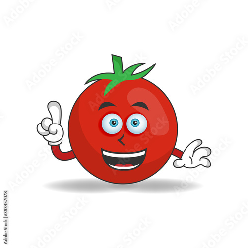 Tomato mascot character with smile expression. vector illustration