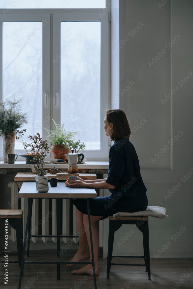 A girl in her pottery workshop. A girl in her pottery workshop.