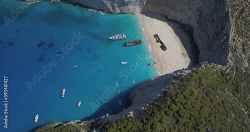 Fly above shipwreck in Zakynthos