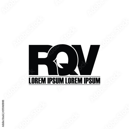 RQV letter monogram logo design vector