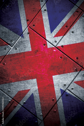 Aged, faded Union Jack with lot of noise, grunge and structures