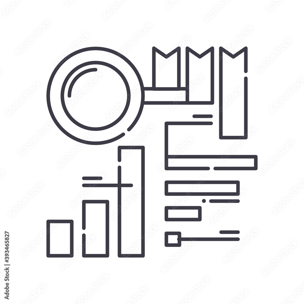 Research idea icon, linear isolated illustration, thin line vector, web design sign, outline concept symbol with editable stroke on white background. Research idea icon, linear isolated illustration, thin line vector, web design sign, outline concept symbol with editable stroke on white background.