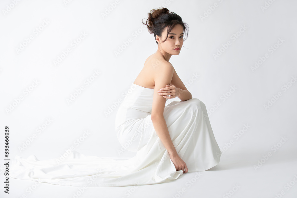 Beautiful young woman in evening gown Beautiful young woman in evening gown