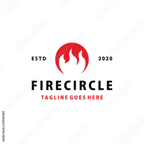 Circle Fire Logo design Vector