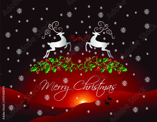 Merry Christmas vector text Calligraphic Lettering design card template. Creative typography for Holiday Greeting Gift Poster.