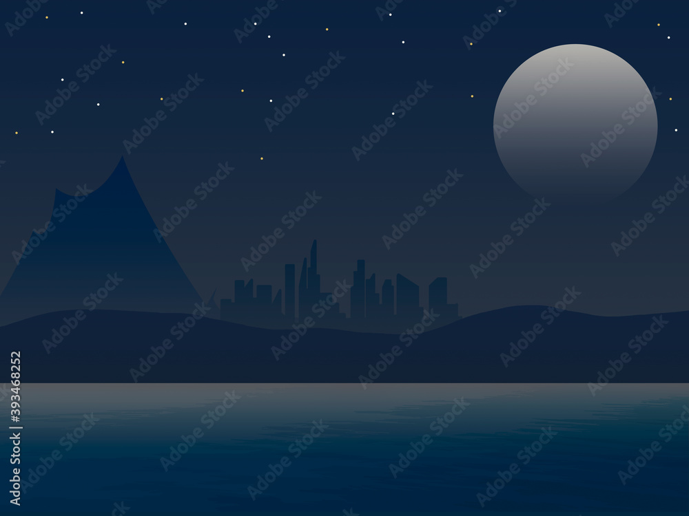 Naklejka premium Una noche en la costa 