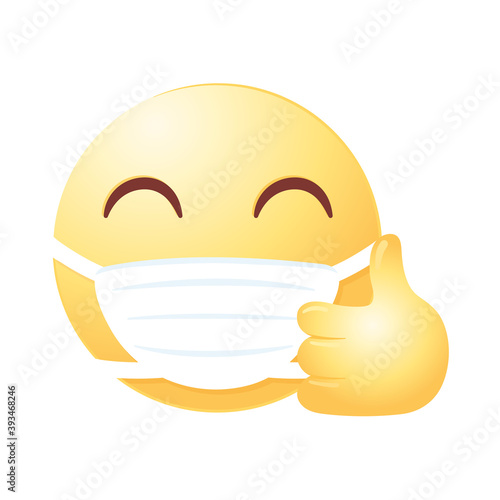 social media emoji wearing medical mask