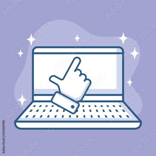 laptop computer click device technology line style