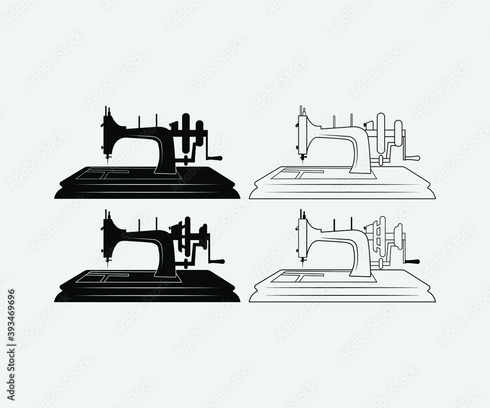 Sewing machine logo template. Tailor vector design. Vector illustration for tailor shop or sewing. Simple illustration logo vector icon symbol design.  