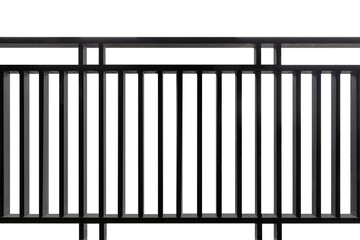 Black iron fence isolated on a white background