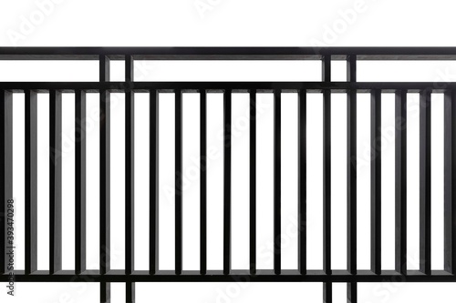 Fotografia Black iron fence isolated on a white background