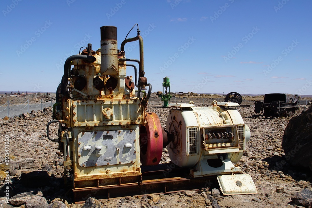 Obsolete rusty Mining Equipment at Broken Hill's Line of Lode Precinct Obsolete rusty Mining Equipment at Broken Hill's Line of Lode Precinct