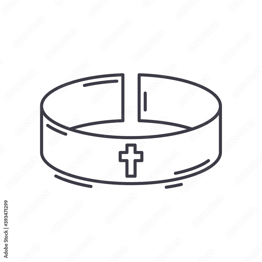 Religion circle icon, linear isolated illustration, thin line vector, web design sign, outline concept symbol with editable stroke on white background. Religion circle icon, linear isolated illustration, thin line vector, web design sign, outline concept symbol with editable stroke on white background.