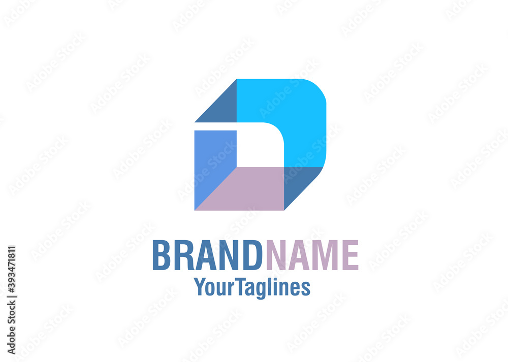 vector of isometric square d letter with transparent color style concept vector of isometric square d letter with transparent color style concept