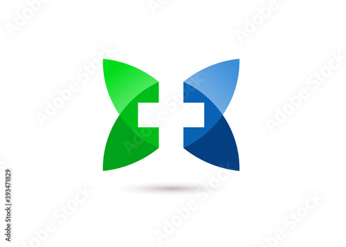 abstract colorful medical health cross symbol illustration