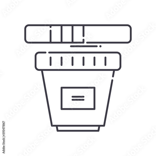 Urinalysis icon, linear isolated illustration, thin line vector, web design sign, outline concept symbol with editable stroke on white background.