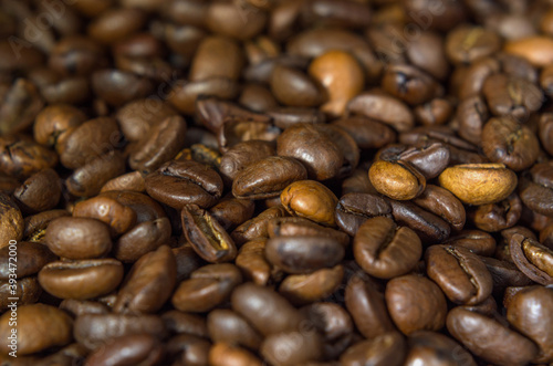 aromatic roasted coffee beans, texture and background