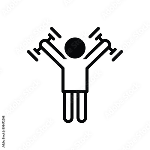 Black solid icon for strengthen