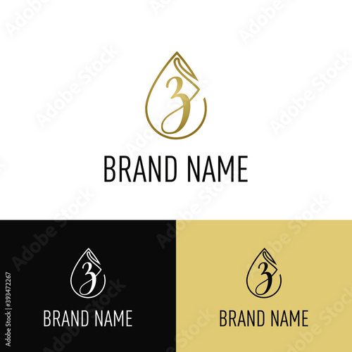 Elegant luxury initial z letter for cosmetic, make up, hotel, boutique business logo concept with golden line art liquid or water drop icon