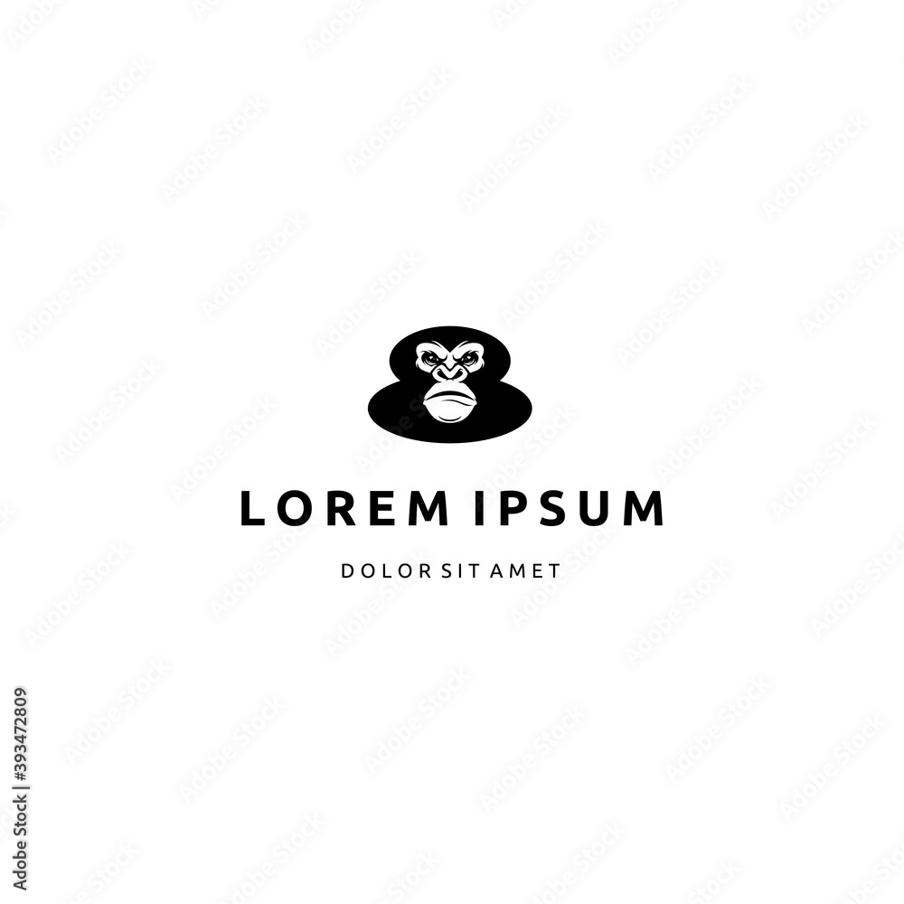 Silhouette Gorilla King Kong Mascot Logo Design Silhouette Gorilla King Kong Mascot Logo Design
