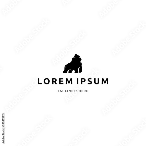 Silhouette Gorilla King Kong Mascot Logo Design