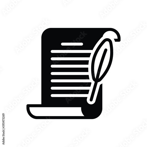 Black solid icon for poem
