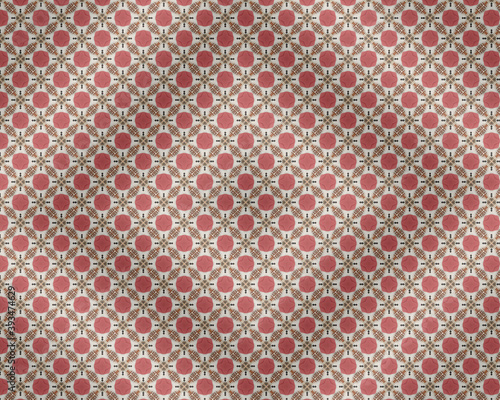 Patrón decorativo figuras simétricas, estrellas rosa, café y gris