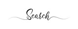 simple letter Search script calligraphy banner vector black color