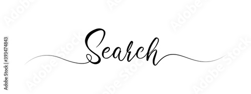simple letter Search script calligraphy banner vector black color