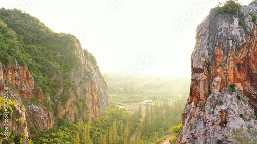 Tableau sur toile Aerial shot of drone Moning goodtime Khao Kuha Songkhla Thailand 2020 Drone Mountain unseen songkhla , For now it is very popular