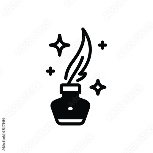 Black solid icon for poet