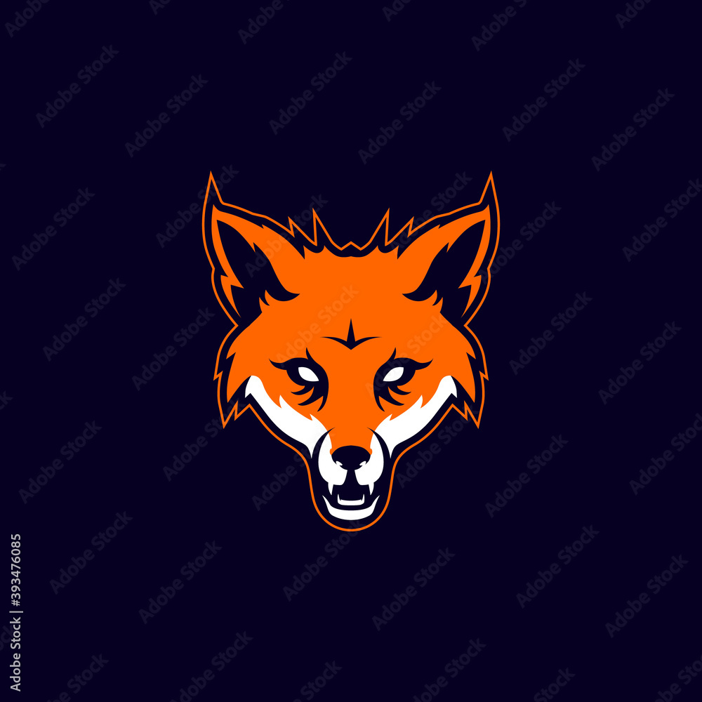wild fox sports mascot with aggressive expression vector icon wild fox sports mascot with aggressive expression vector icon